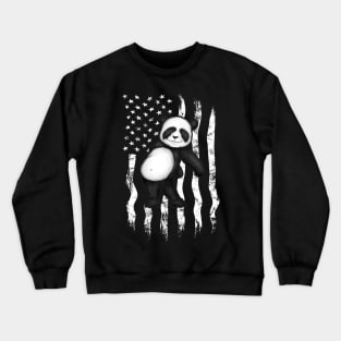 Flossing Panda Floss like a Boss American Flag Bear Crewneck Sweatshirt